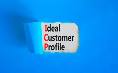 ICP ideal customer profile symbol. Concept words ICP ideal customer profile on beautiful white...