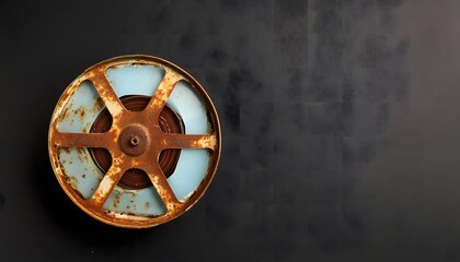 Obraz premium Background image with cinema film and film reel