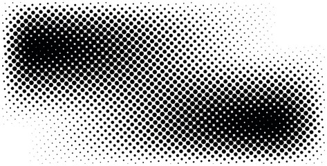 Black and white abstract background with wavy dotted pattern. Halftone Effect.
