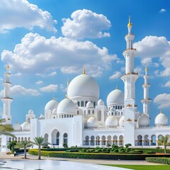Fototapeta na wymiar View of famous White mosque