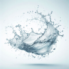 Obraz premium splashes of clean fresh transparent water with drops on a light background, fresh photo