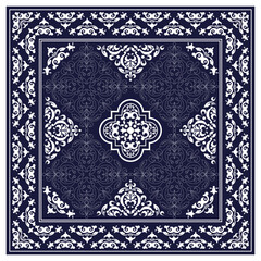 paisley bandana vector Vector ornament paisley Bandana Print. Silk neck scarf or kerchief square pattern design style, best motive for print on fabric or papper.