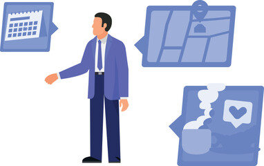 The boy is speaking.