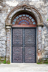 Entrance door of the Saint Augustine Church or Paoay Church in Paoay, Ilocos Norte, Philippines, Asia