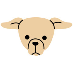 Greyhound head cute, png illustration.