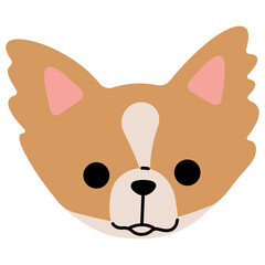 Papillon head cute, png illustration.