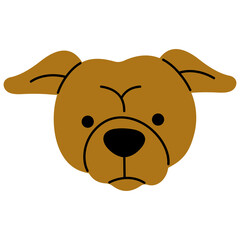 Pitbull head cute, png illustration.