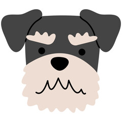 Schnauzer head cute, png illustration.