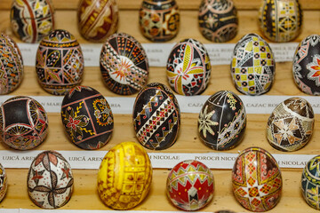 The colorful painted eggs of Ciocanesti in Romania