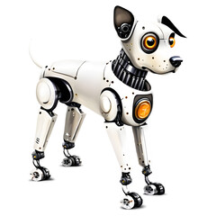 A Dog robot with Oil paint style isolated on transparent background