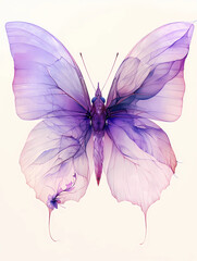 Purple watercolor butterfly	