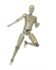 female cyborg in action pose