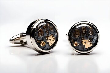 AI generate Men cufflinks isolated on white background