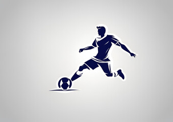 Fototapeta premium Soccer and Football Player_ Vector Logo Design for Men.
