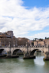 Naklejka premium Ponte sul Tevere a Roma, Italia