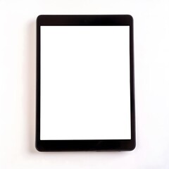 Tablet with blank screen on a white background