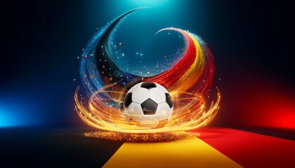 Fototapeta premium Football cup, soccer ball and german flag illustration