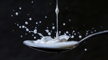 Milk Splash on a Spoon for Dairy or Food Themed Designs