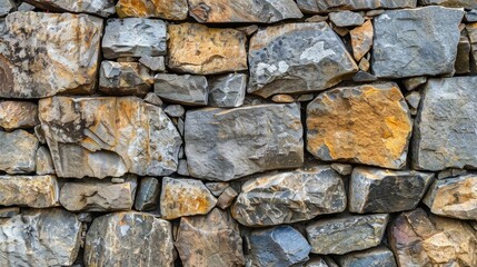 Obraz premium Background of a stone wall made of large natural stones
