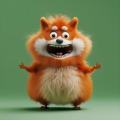 Chubby cute fluffy animal 3d