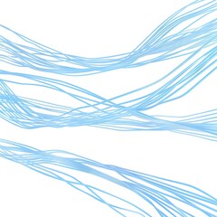 Naklejka premium Blue curved wires on white background