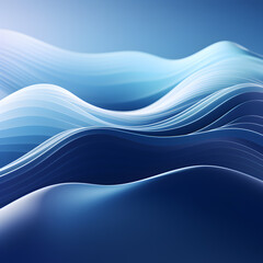 Fototapeta premium Blue abstract wavy lines background 