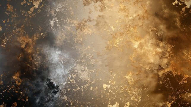 Luxury-themed abstract background with a mix of black, gold, and silver textures, creating a distressed and elegant look
