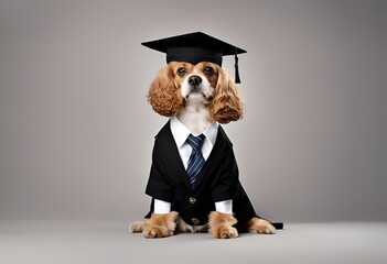 Perro vestido de graduado