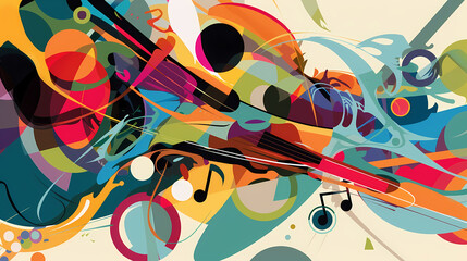 Abstract Classical music hand drawn doodle banner cartoon vector image