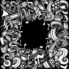 Abstract Classical music hand drawn doodle banner cartoon vector image