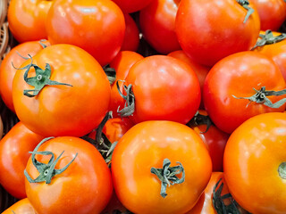 Tomatoes beautifully arranged in a department store