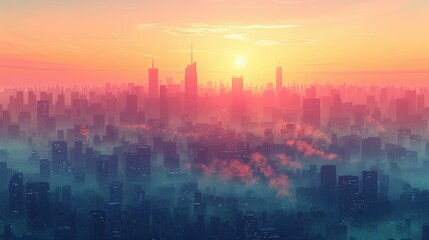 Fototapeta premium Environment concept, An illustration of a forest transitioning from lush greenery to burnt, charred trees. Illustration image, Minimal Style, Clean and Clear Color,