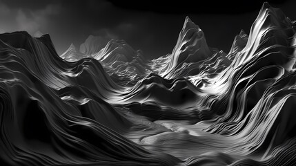 Digital technology black and white planet and desert landscape poster background