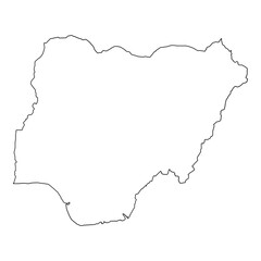 Outline map of Nigeria in vector format