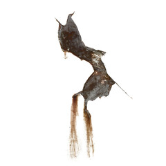 STAINS OF FALLING AND BLADED OXIDE ON METAL