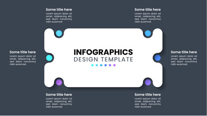 Obraz premium Infographic template. Abstract shape with 6 steps