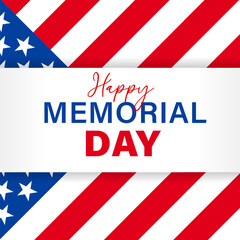 Happy Memorial Day 2024 with flag USA. Memorial Day sale banner design. Vector illustration