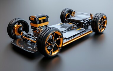 Highperformance electric vehicle chassis with an emphasis on lightweight materials and compact battery placement