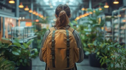 Obraz premium New Industrial, Solo Travel, Traveling alone offers independence and self-discovery for adventurous souls. Illustration image, Minimal Style, Clean and Clear Color,