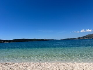 Pebble beach on the Adriatic coast of Croatia