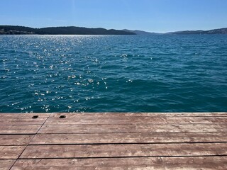 Fototapeta premium Wooden pier on the Adriatic coast, Croatia