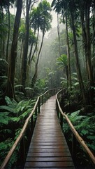 Fototapeta premium wooden bridge in the forest