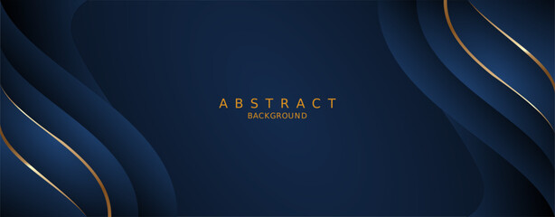 luxury premium blue background and gold lines