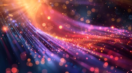 Fototapeta premium Abstract colorful light rays and fiber optic cables background with copy space for your design, , minimally editing the original text. 