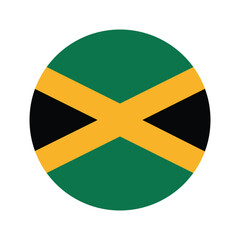 National flag of Jamaica. Jamaica Flag. Jamaica Round flag.
