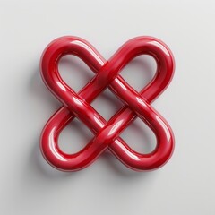 Red infinity symbol on a plain white background