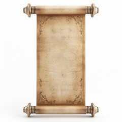 A realistic Chinese scroll painting isolated on a white background