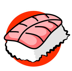 illustration of sushi with chopsticks
