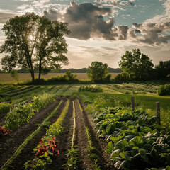Canadian agriculture field and barn scene