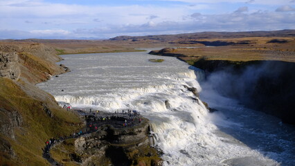 waterfall on the rocks in Iceland